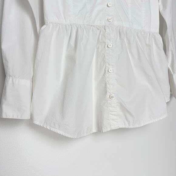 Anthropologie Maeve‎ Corset Seamed Button Down | White | SZ XSP - Picture 8 of 14